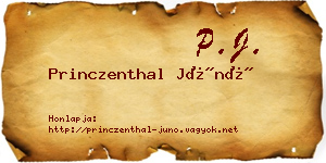 Princzenthal Júnó névjegykártya